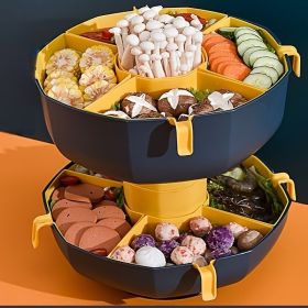 1-pc Rotating Double Layer Wash Basin Drain Basket